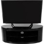 Refurbished Buckingham Oval Affinity TV Stand 1100 Satin Black / Black Glass