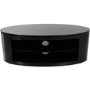 Refurbished Buckingham Oval Affinity TV Stand 1100 Satin Black / Black Glass