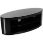 Refurbished Buckingham Oval Affinity TV Stand 1100 Satin Black / Black Glass