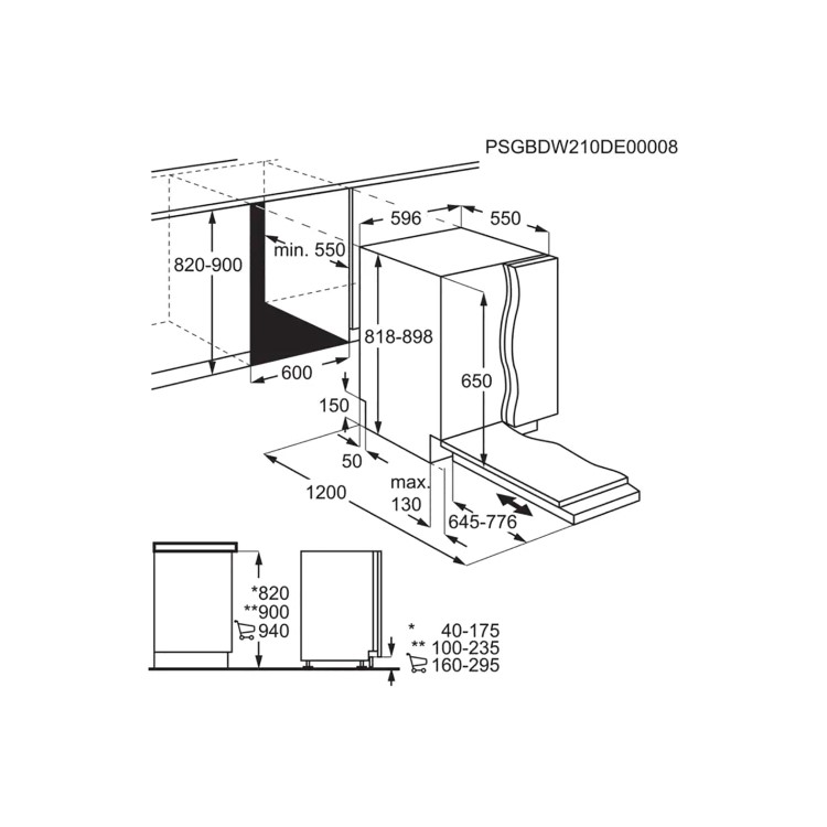 Refurbished AEG 6000 SatelliteClean FSS64907Z 14 Place Fully Integrated Dishwasher