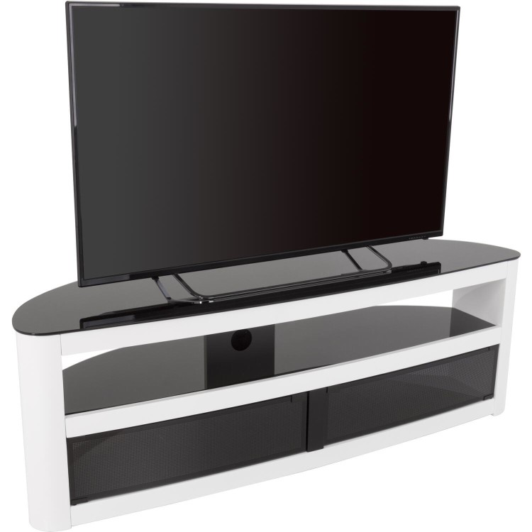 Refurbished AVF Burghley FS1500BURGW White High Gloss TV Stand for up to 70" TVs