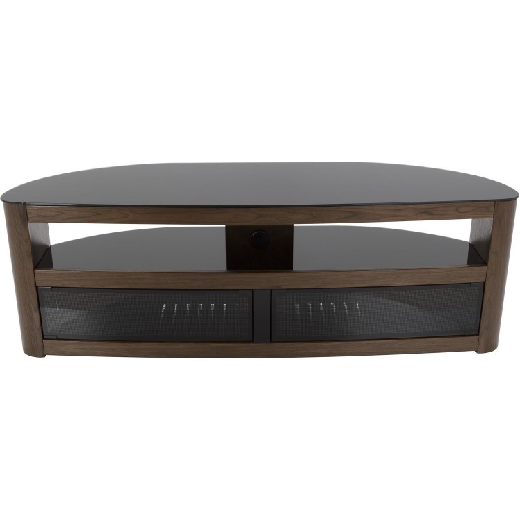 Ex Display - Burghley Affinity Curved TV Stand 1500 Walnut / Black Glass