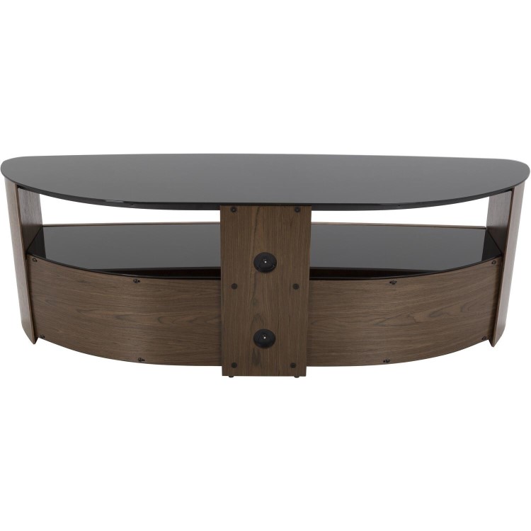 Ex Display - Burghley Affinity Curved TV Stand 1500 Walnut / Black Glass