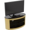Ex Display - Buckingham Affinity Oval TV Stand 800 Oak / Black Glass