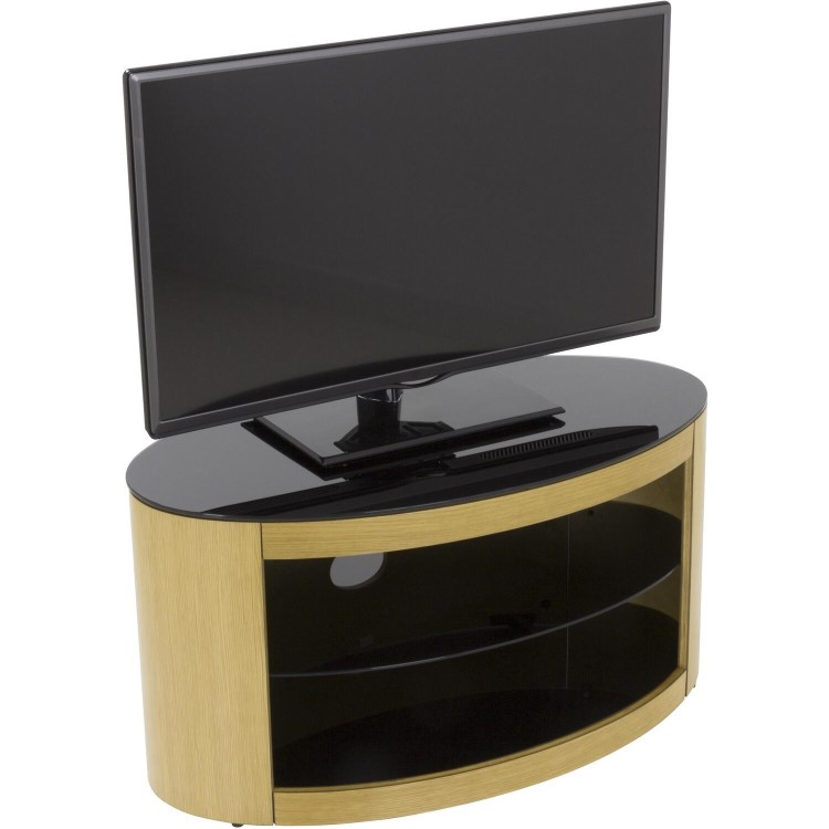 Buckingham Affinity Oval TV Stand 800 Oak / Black Glass