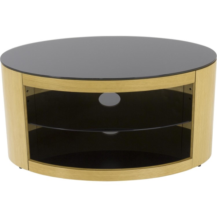 Buckingham Affinity Oval TV Stand 800 Oak / Black Glass
