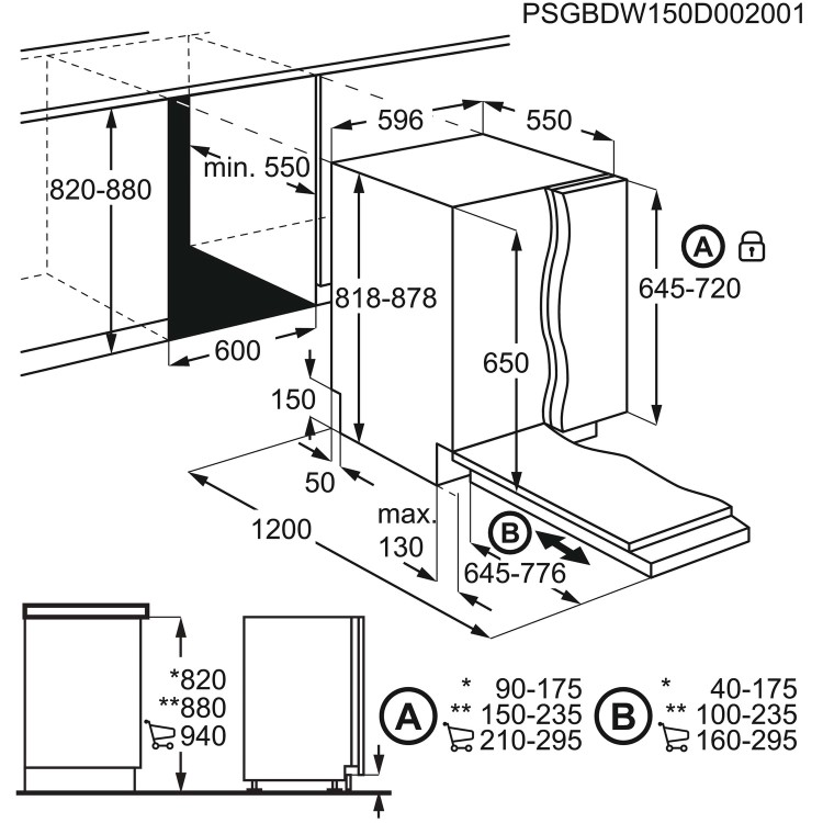 Refurbished AEG FSB42607Z 13 Place Fully Integrated Dishwasher