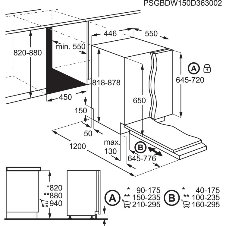 AEG FSB51400Z 9 Place Slimline Fully Integrated Dishwasher