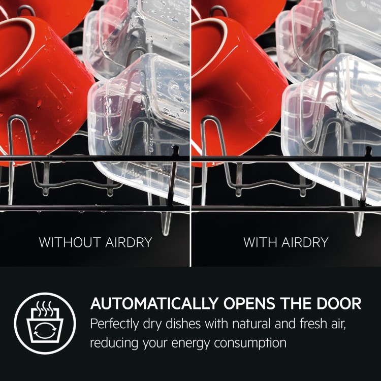 AEG AirDry Integrated Dishwasher - D-rated Black Control Panel