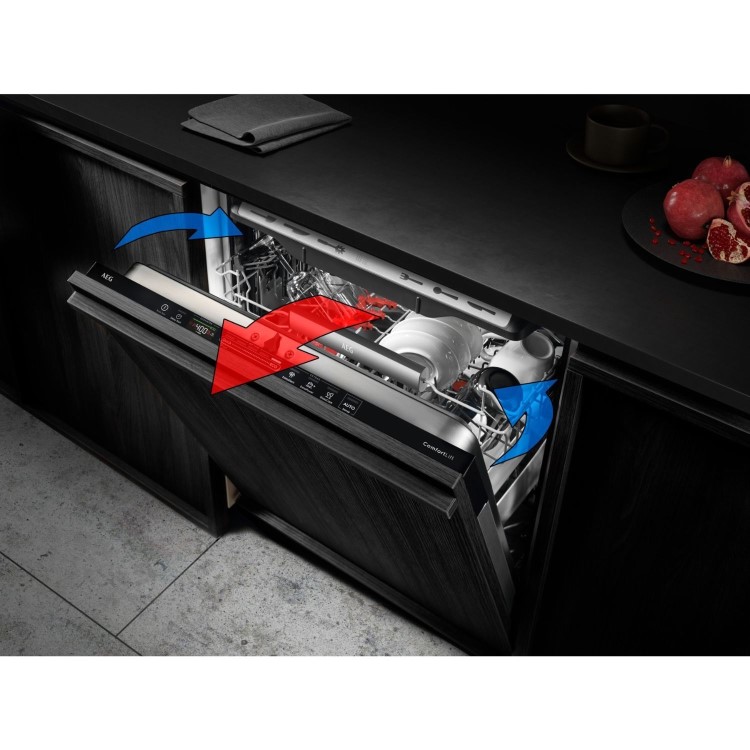 AEG Series 5000 AirDry Integrated Dishwasher - D-rated Black Control Panel