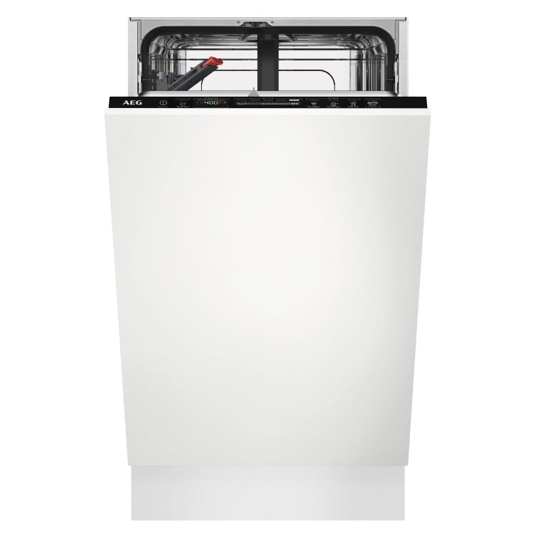 AEG Series 7000 GlassCare Integrated Slimline Dishwasher - D-Rated Black Control Panel