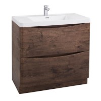 GRADE A1 - Walnut Free Standing Bathroom Vanity Unit & Basin - W900 x H850mm - Oakland GRADE A1 - Walnut Free Standing Bathroom Vanity Unit & Basin - W900 x H850mm - Oakland