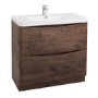 GRADE A1 - Walnut Free Standing Bathroom Vanity Unit & Basin - W900 x H850mm - Oakland