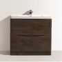 GRADE A1 - Walnut Free Standing Bathroom Vanity Unit & Basin - W900 x H850mm - Oakland