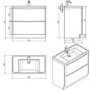 GRADE A1 - Walnut Free Standing Bathroom Vanity Unit & Basin - W900 x H850mm - Oakland