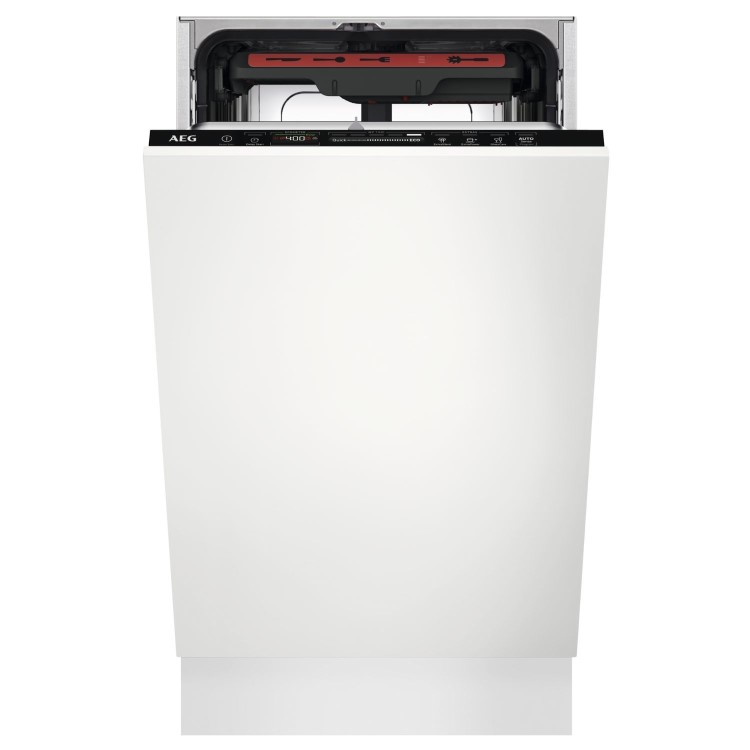 AEG Series 7000 GlassCare Slimline Integrated Dishwasher - C-rated Black Control Panel