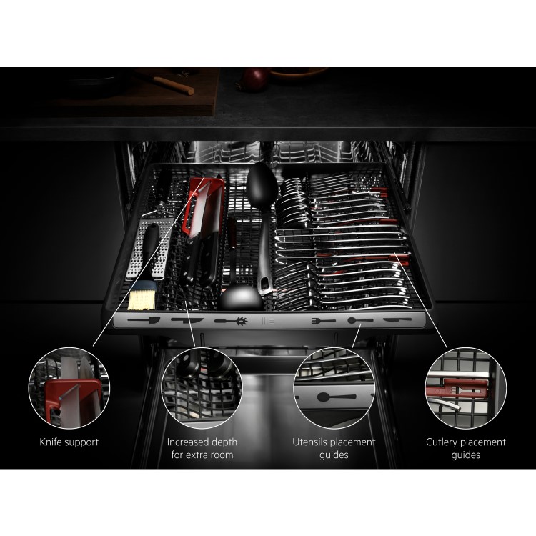 AEG Series 7000 GlassCare Integrated Dishwasher - C-Rated, Black control panel