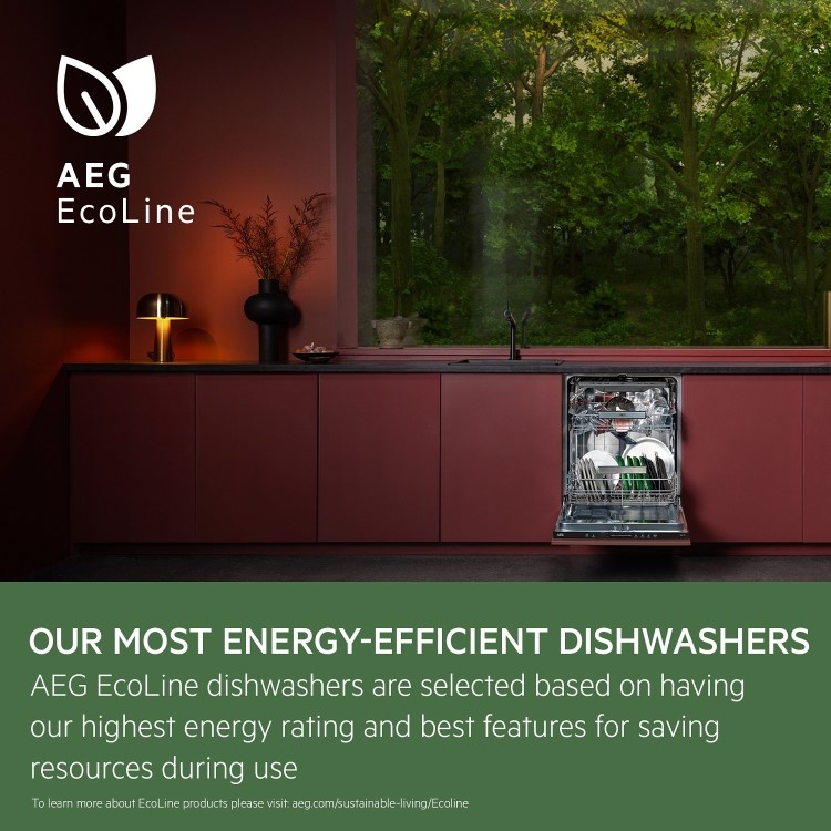 AEG Series 7000 GlassCare Integrated Dishwasher - B-Rated, Black control panel