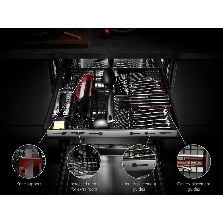 AEG Series 7000 GlassCare Integrated Dishwasher - B-Rated, Black control panel