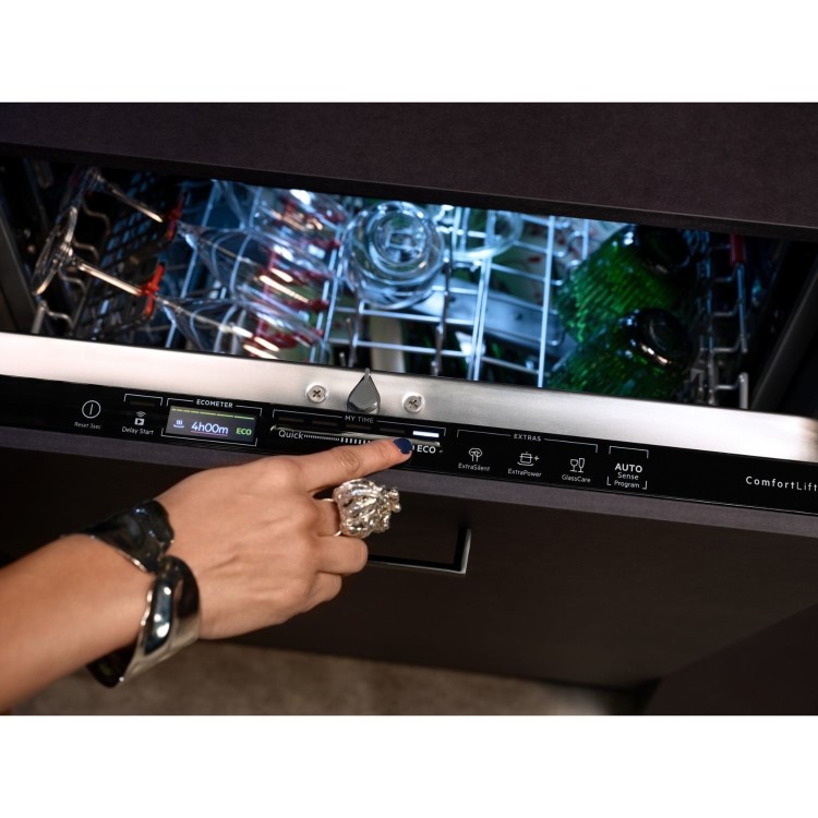 AEG Series 7000 GlassCare Integrated Dishwasher - A-rated Black Control Panel