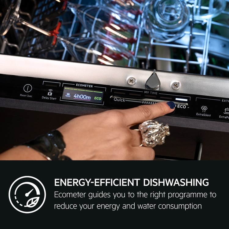 AEG Series 8000 SprayZone Integrated Dishwasher - Smart Wi-Fi, C-Rated, Black control panel