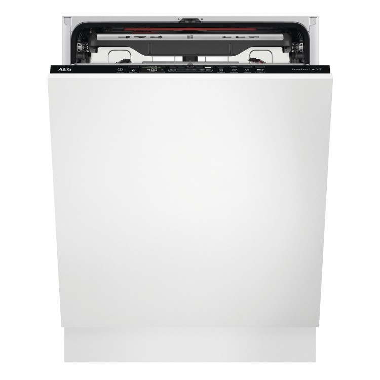 AEG Series 8000 SprayZone Integrated Dishwasher - Smart Wi-Fi, C-Rated, Black control panel