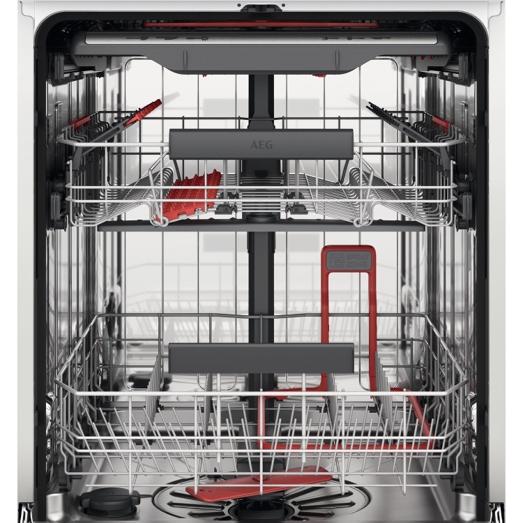 AEG Series 8000 SprayZone Integrated Dishwasher - Smart Wi-Fi, C-Rated, Black control panel
