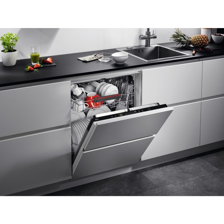 AEG Series 6000 SatelliteClean Integrated Dishwasher - D-Rated, Black control panel