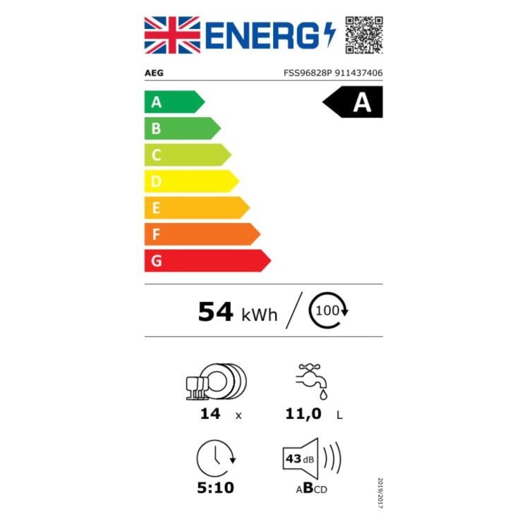 AEG Series 9000 ComfortLift Integrated Dishwasher - Smart Wi-Fi, A-Rated, Black control panel