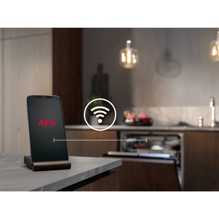 AEG Series 9000 ComfortLift Integrated Dishwasher - Smart Wi-Fi, A-Rated, Black control panel
