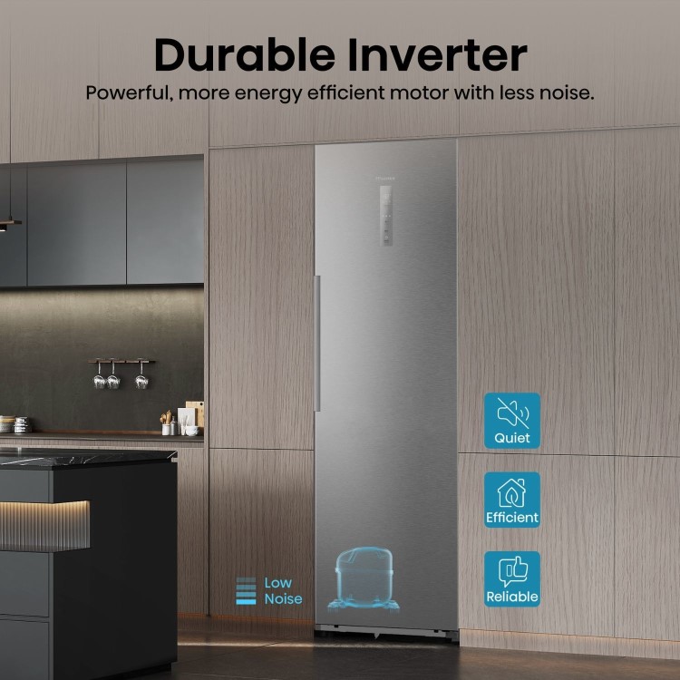Hisense KitchenFit 312 Litre Tall Freestanding Larder Freezer - Silver
