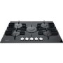 Hotpoint 75cm 5 Burner Gas on Glass Hob with Vertical Flame - Black