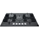 A2/FTGHG751DHBK Refurbished Hotpoint FTGHG751DHBK 75cm 5 Burner Gas on Glass Gas Hob with Vertical Flame Black