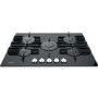 Hotpoint 75cm 5 Burner Gas on Glass Hob with Vertical Flame - Black