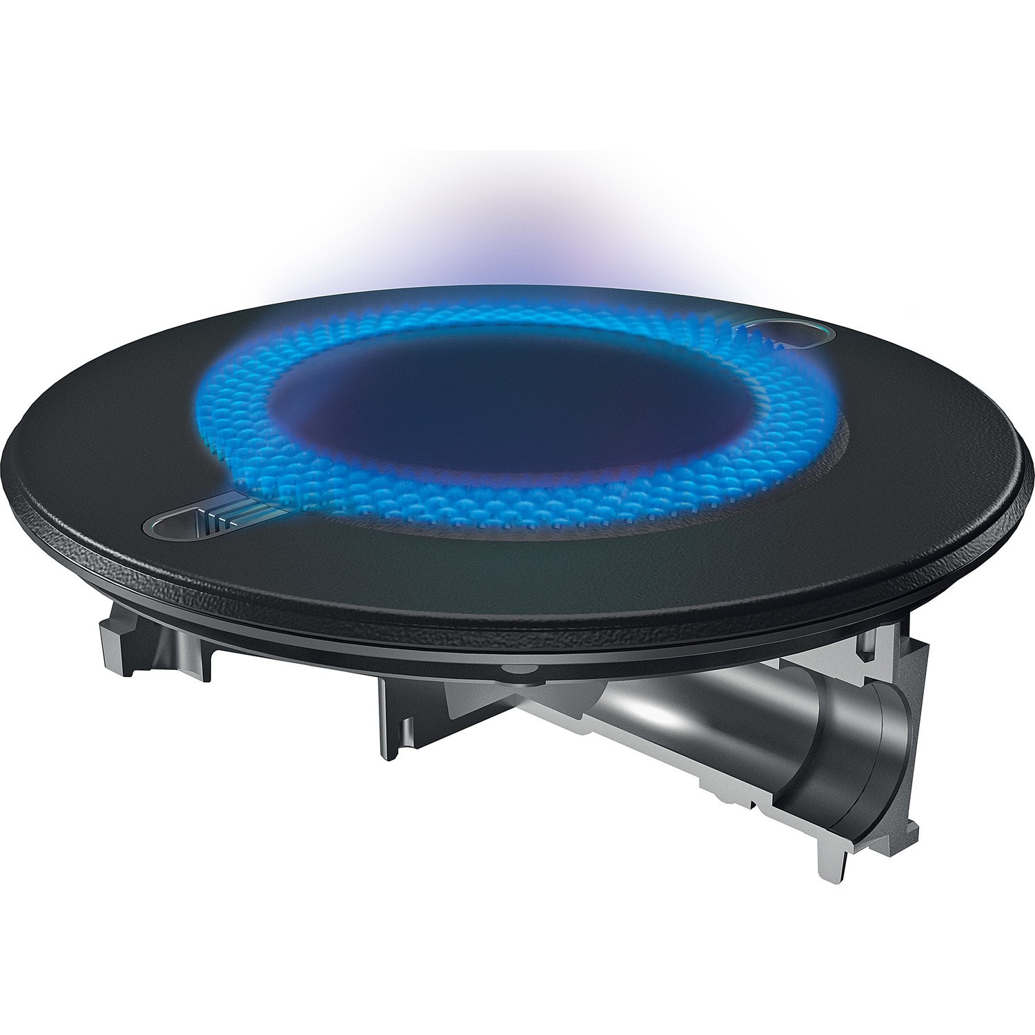 Hotpoint 75cm 5 Burner Gas on Glass Gas Hob with Vertical Flame Black