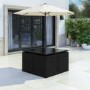 Black Rattan Cube Garden Dining Set - 4 Seater - Parasol Included - Fortrose
