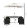 Black Rattan Cube Garden Dining Set - 4 Seater - Parasol Included - Fortrose