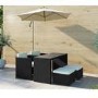 Black Rattan 5 Piece Storeaway Garden Dining Set