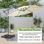 3x3m Cream Cantilever Parasol with Base and Cover Included  - Fortrose