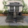3x3m Dark Grey Cantilever Parasol with Base and Cover Included   - Fortrose