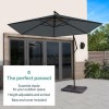 3x3m Dark Grey Cantilever Parasol with Base and Cover Included   - Fortrose