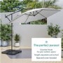 3x3m Light Grey Cantilever Parasol with Base and Cover Included  - Fortrose