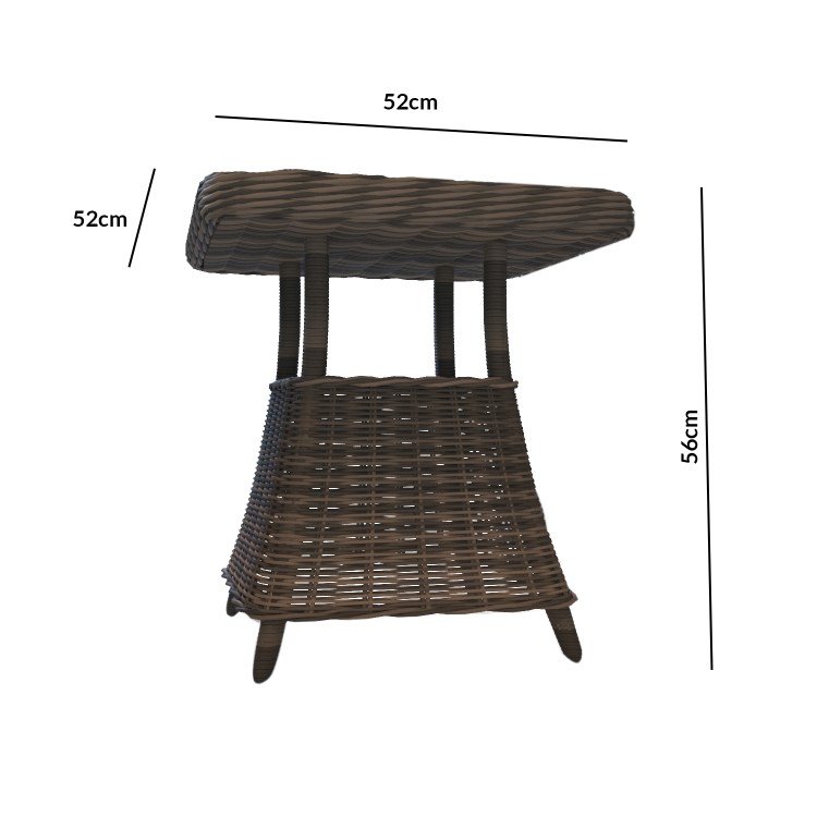 GRADE A1 - Reclining Rattan Garden Lounger Set in Brown with Table & Footstools - Aspen Range