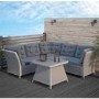 GRADE A1 - Aspen Grey Rattan Garden Furniture - Corner Sofa Table & Cushions Included