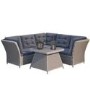 GRADE A1 - Aspen Grey Rattan Garden Furniture - Corner Sofa Table & Cushions Included