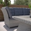 5 Seater Grey Rattan Garden Corner Sofa and Table Set - Aspen