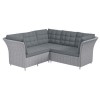 5 Seater Grey Rattan Garden Corner Sofa and Table Set - Aspen