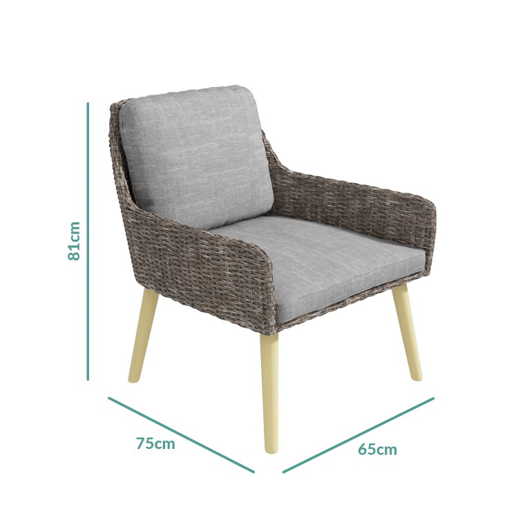 Rattan 4 Seater Garden Sofa & Table Set - Aspen