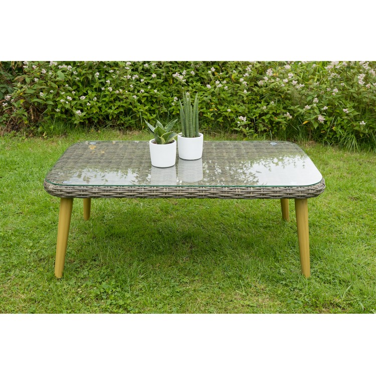 Rattan 4 Seater Garden Sofa & Table Set - Aspen