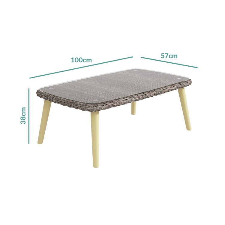 Rattan 4 Seater Garden Sofa & Table Set - Aspen